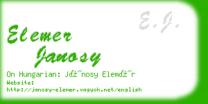 elemer janosy business card